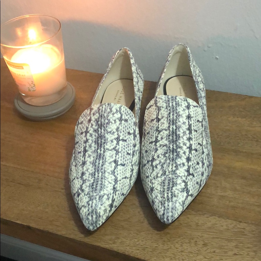 Natural Python Leather Loafers